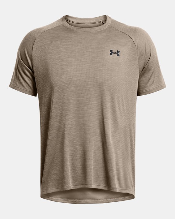 Men's UA Tech™ Textured Short Sleeve in Brown image number 3